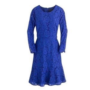 J. Crew Lace Floral Dress blue